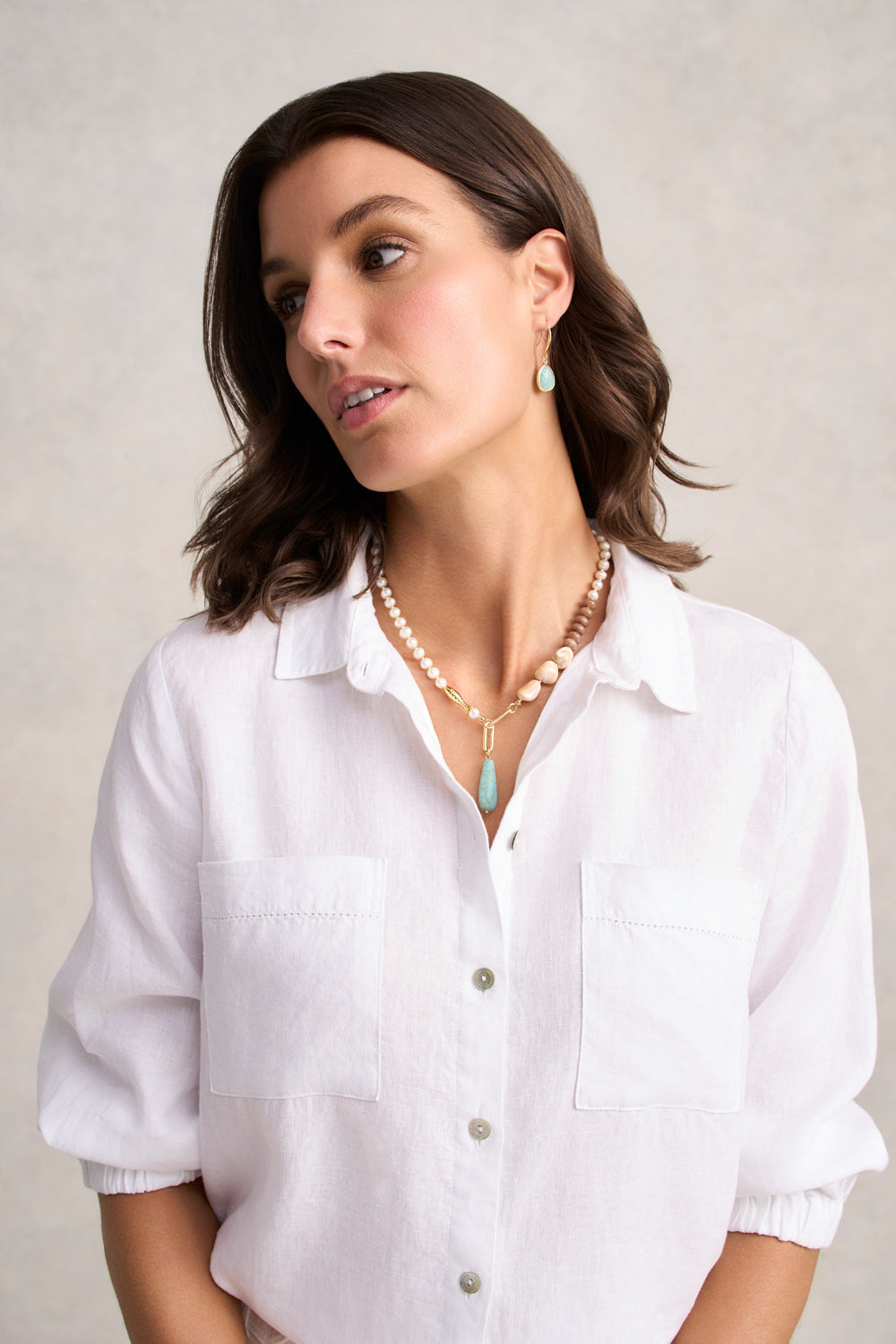 Stone Pendant Necklace - Multicolour