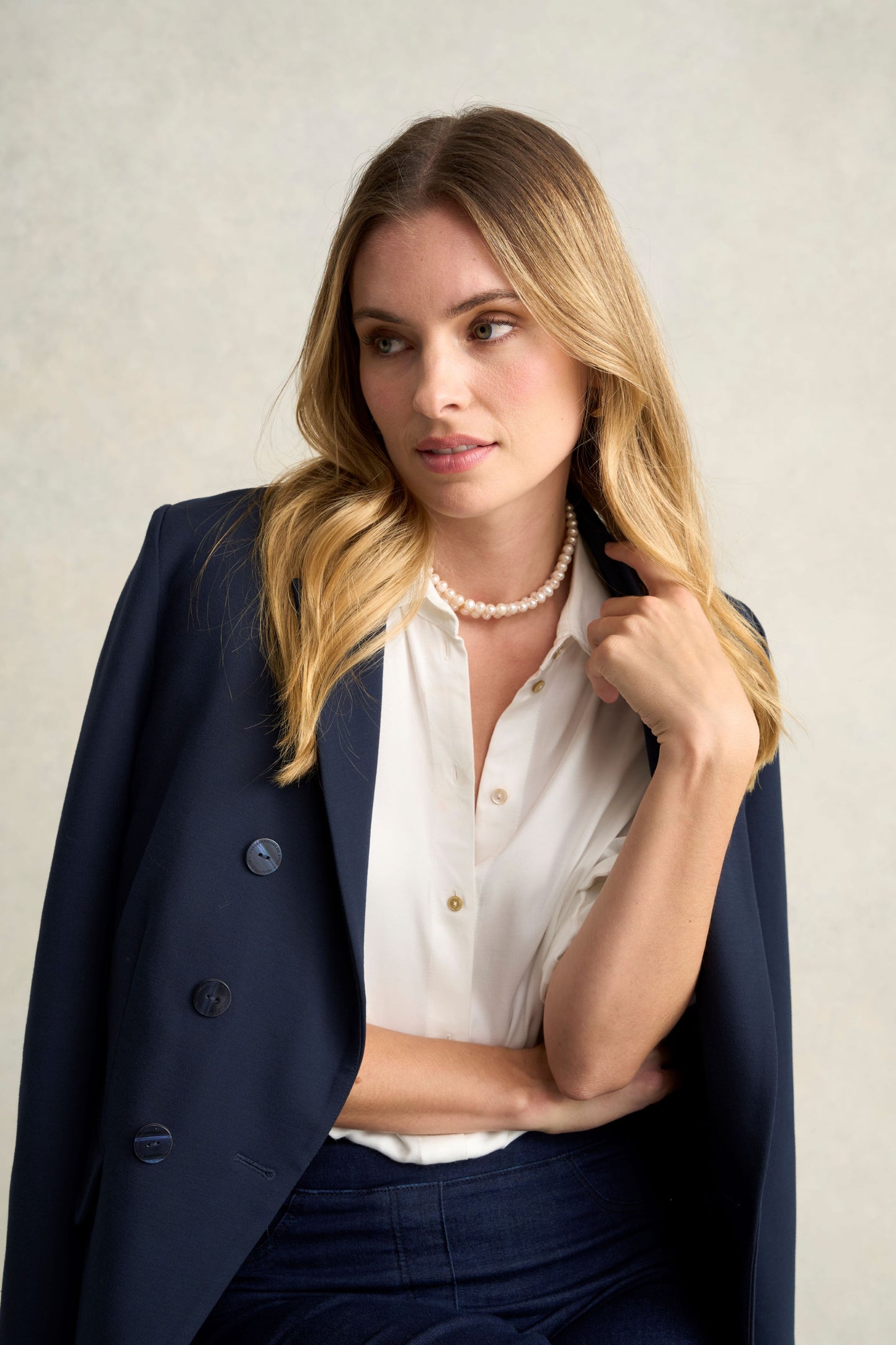 Double Row Pearl Necklace - White