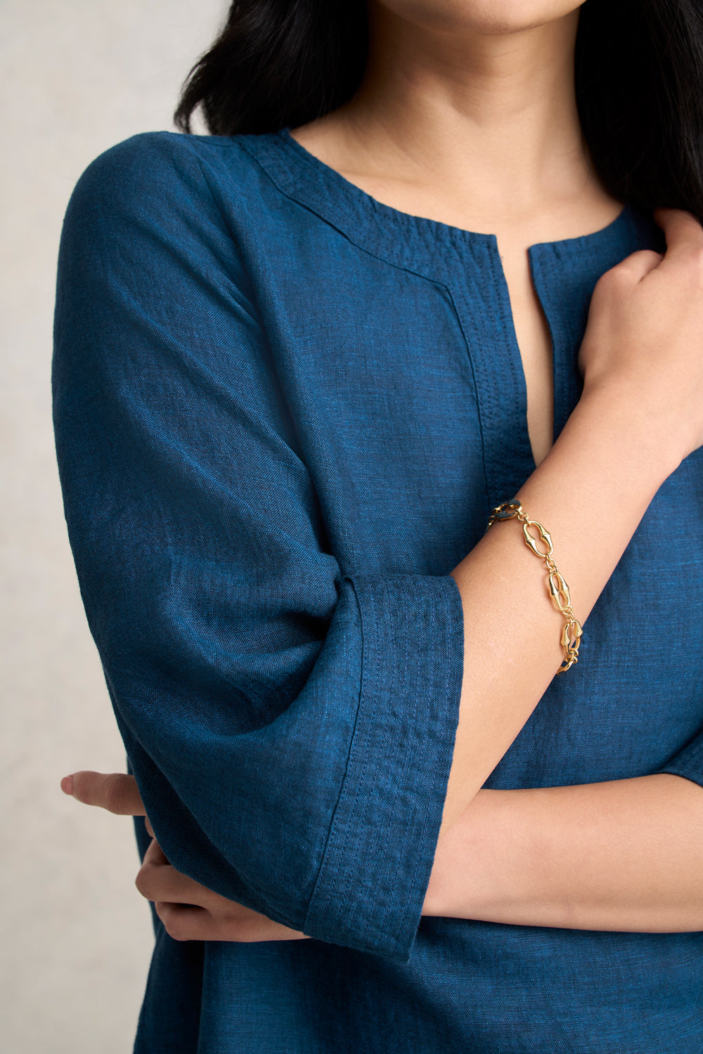 Linen Tunic - Navy Delave