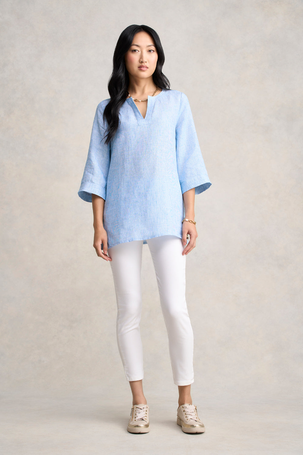Linen Tunic - Chambray Cross Dye