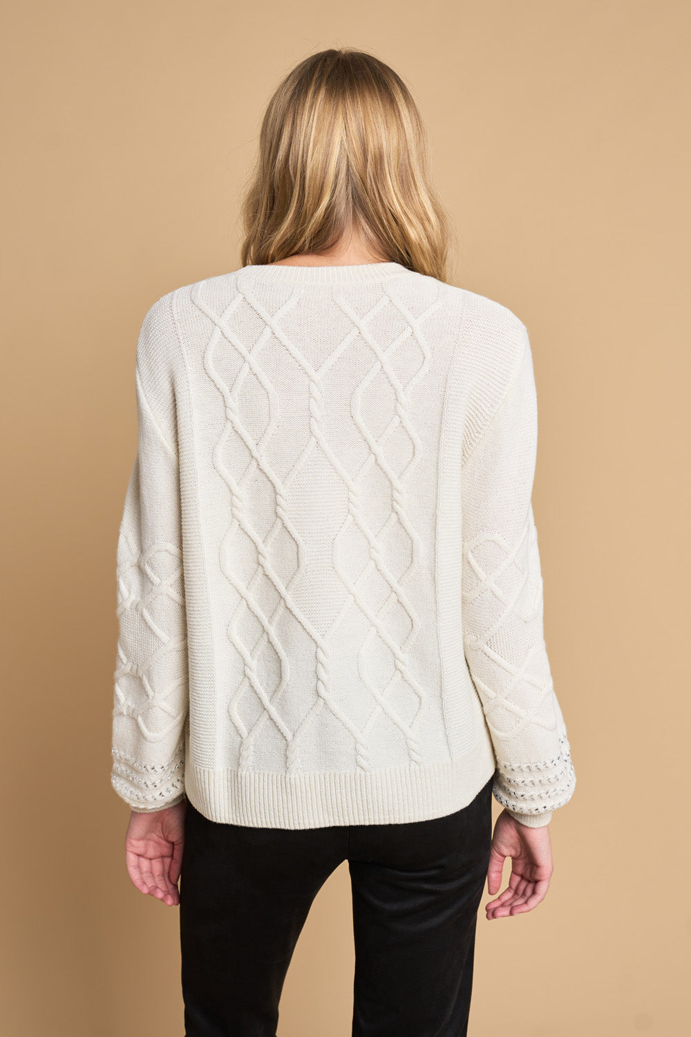 Cable Knit Diamante Jumper - Sugar