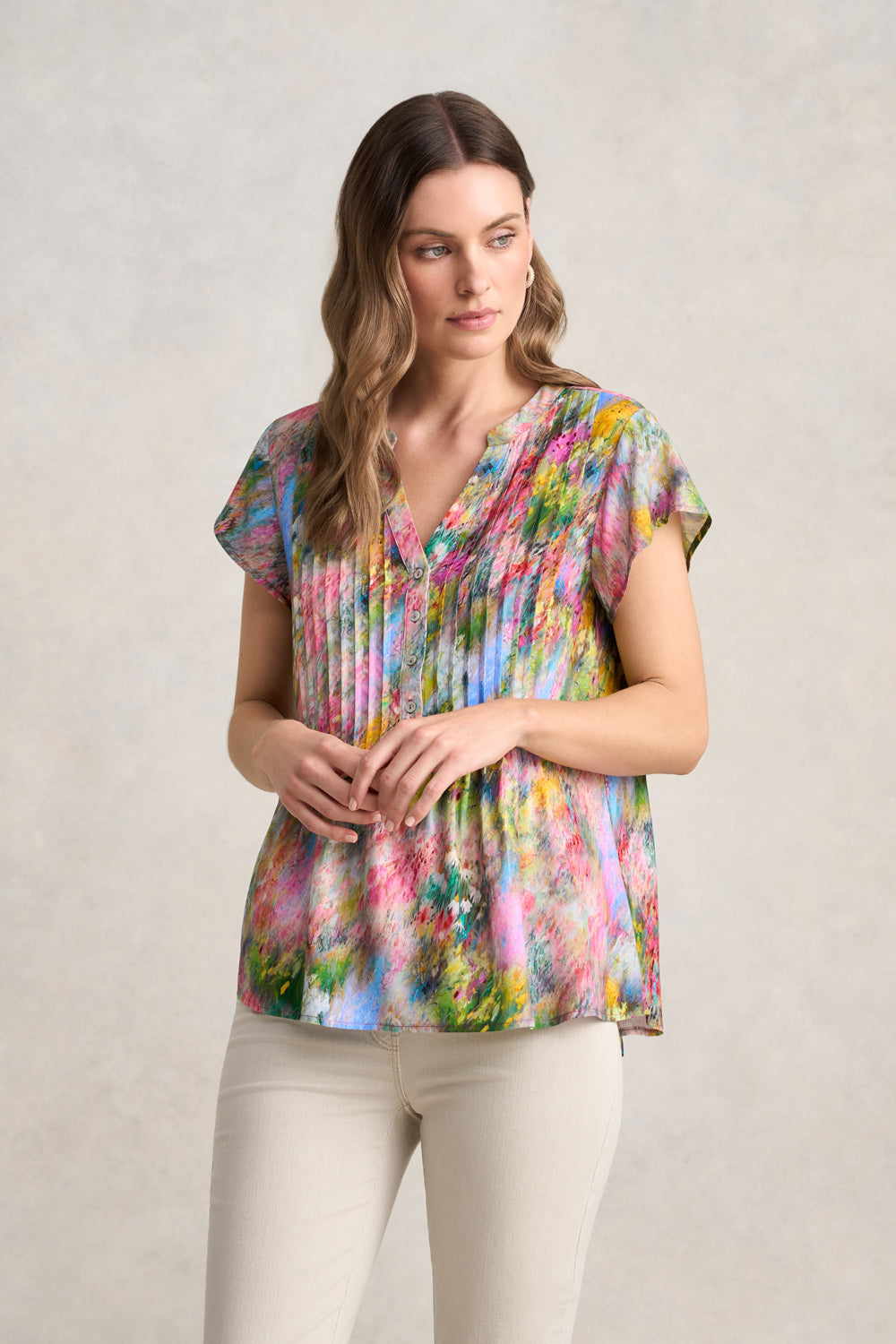 Lightweight Print Blouse – Meadow Print