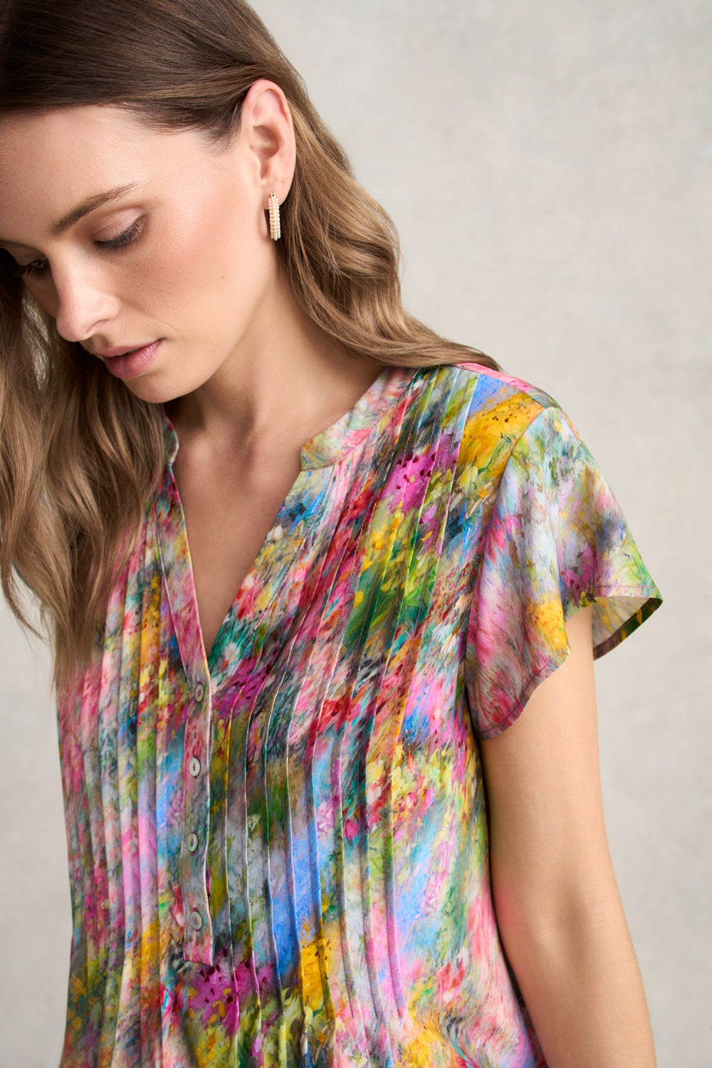 Lightweight Print Blouse – Meadow Print