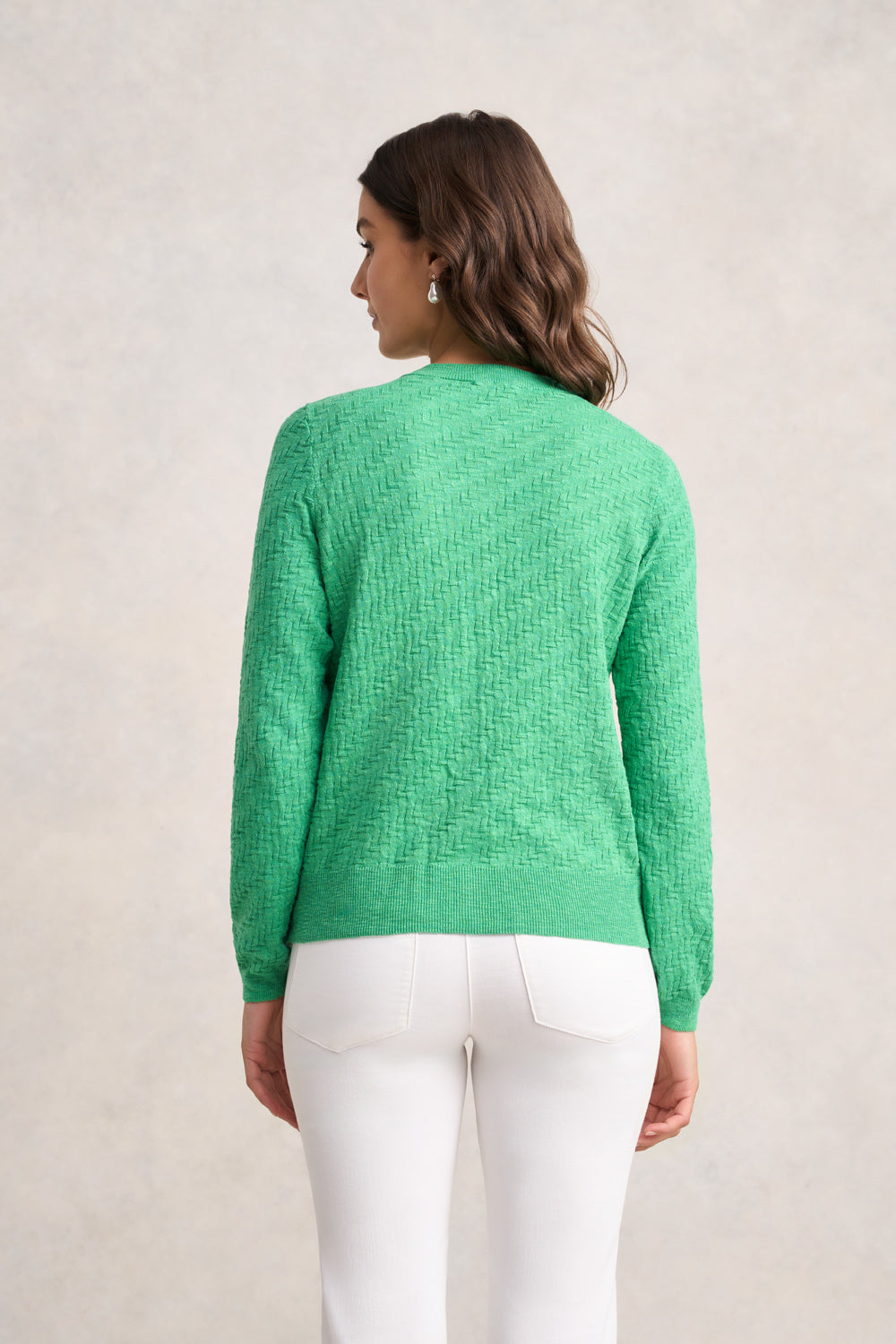 Textured Knit Cardigan – Emerald