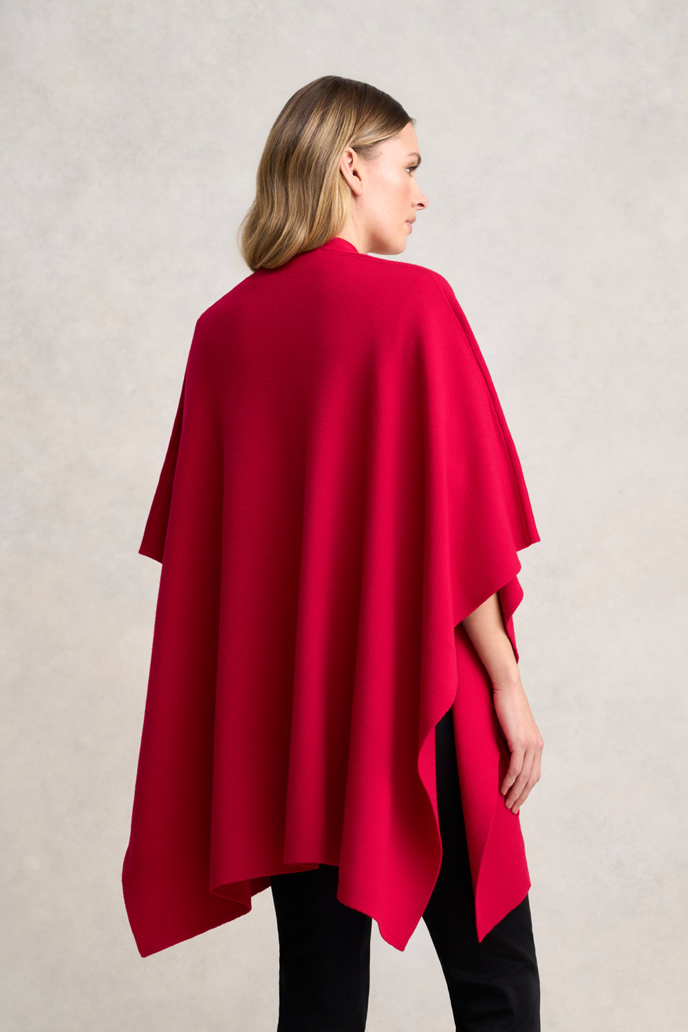 Front Pocket Merino Wrap - Rouge