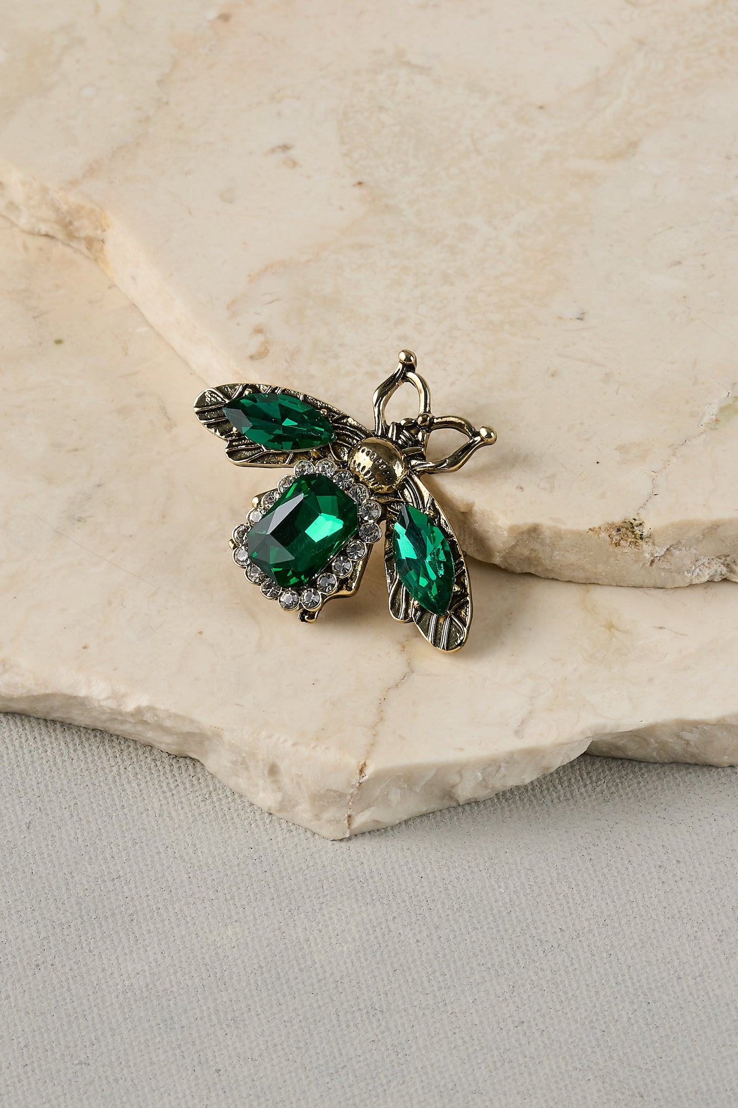 Bejewelled Bee Brooch - Emerald