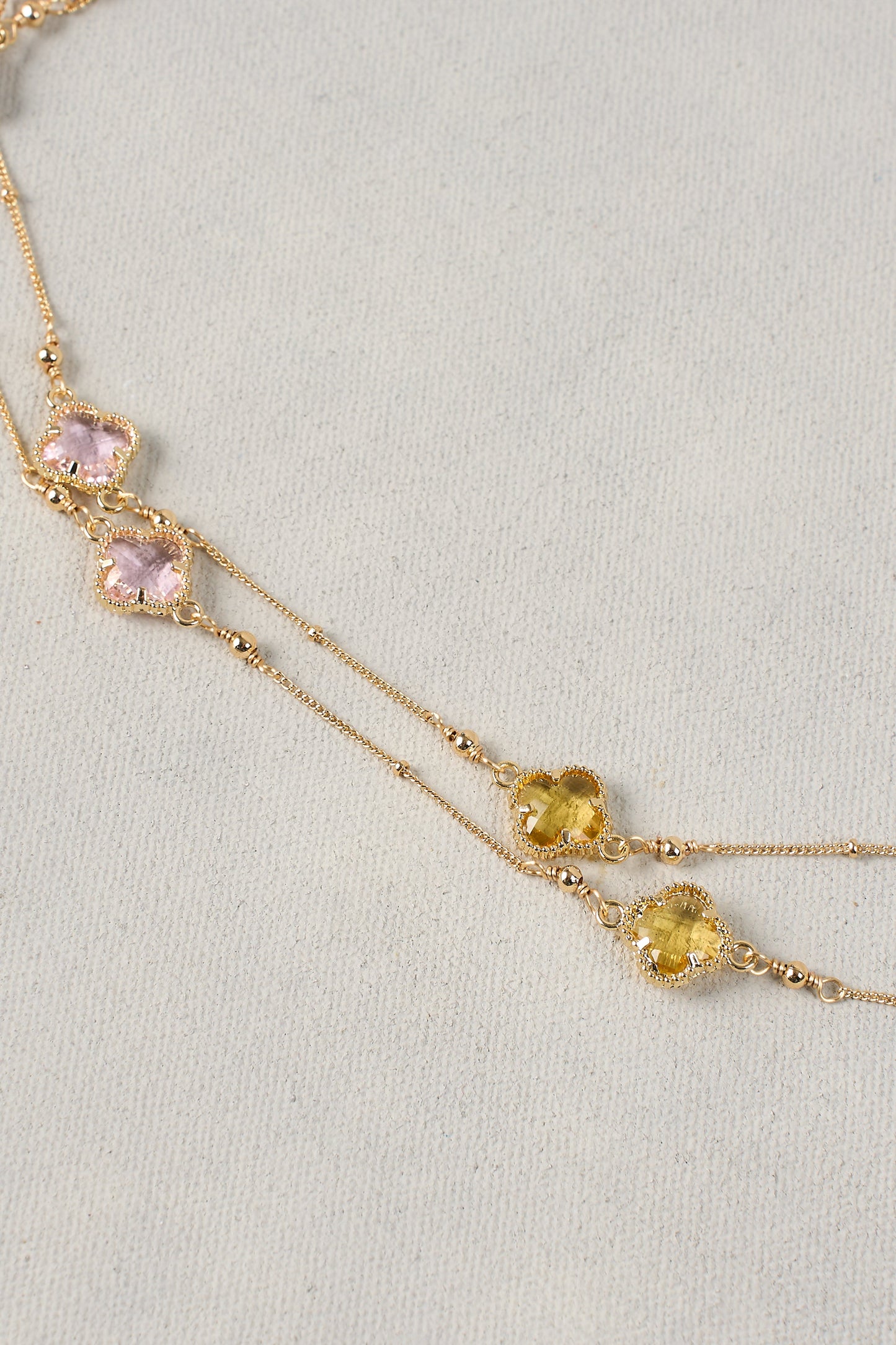 Coloured Clover Necklace - Multicolour