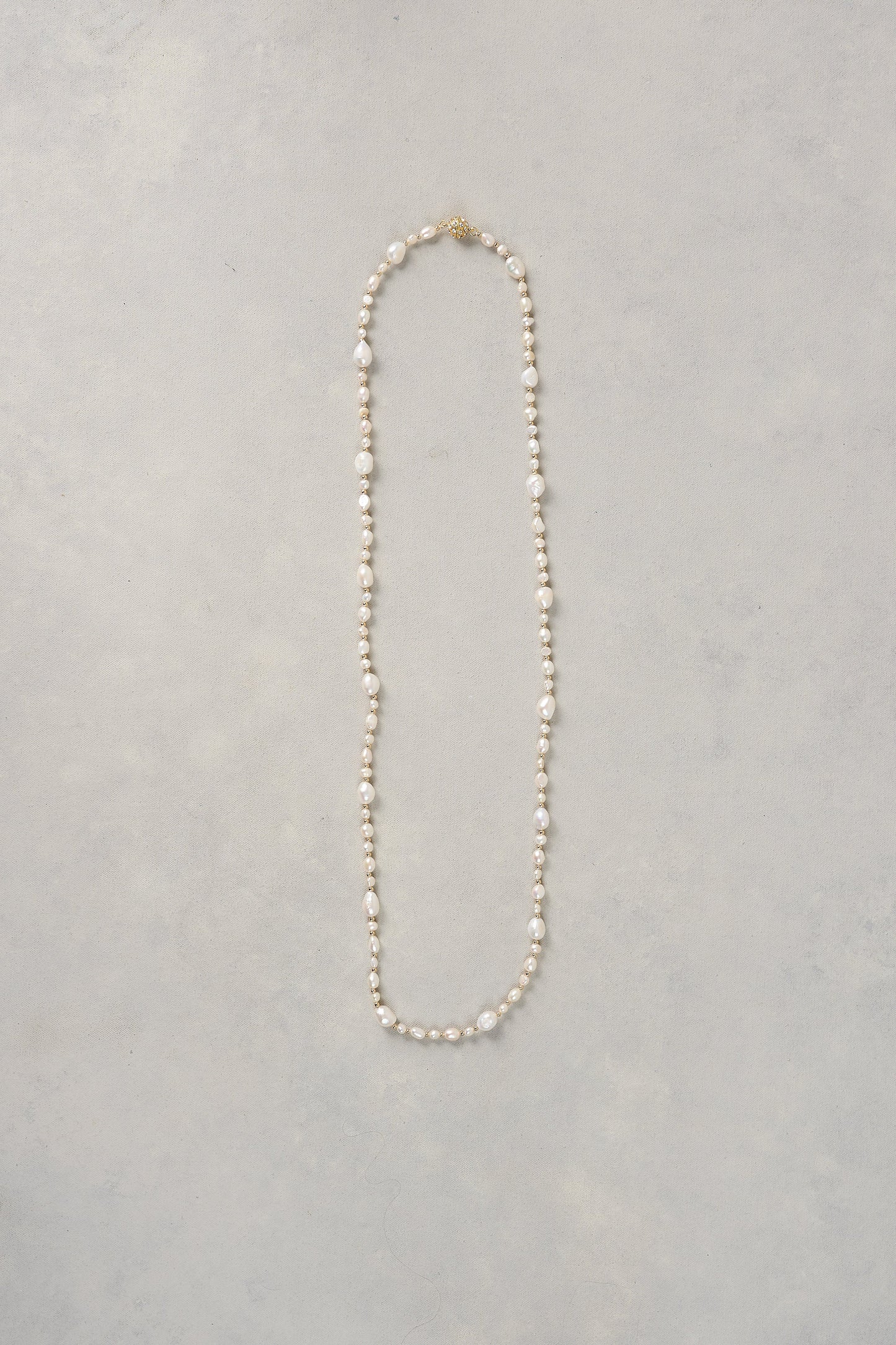 Long Pearl Necklace – Cream