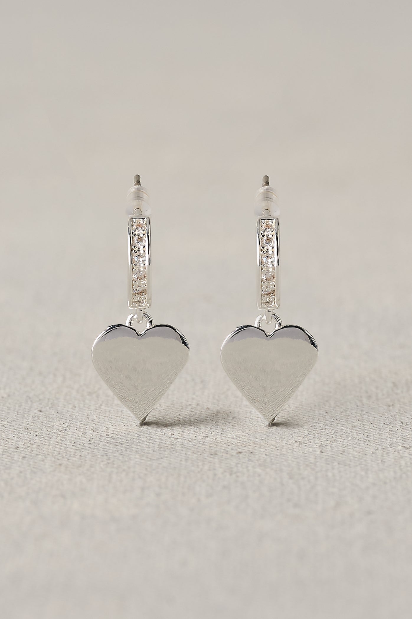 Heart Studs Sterling Silver Plated