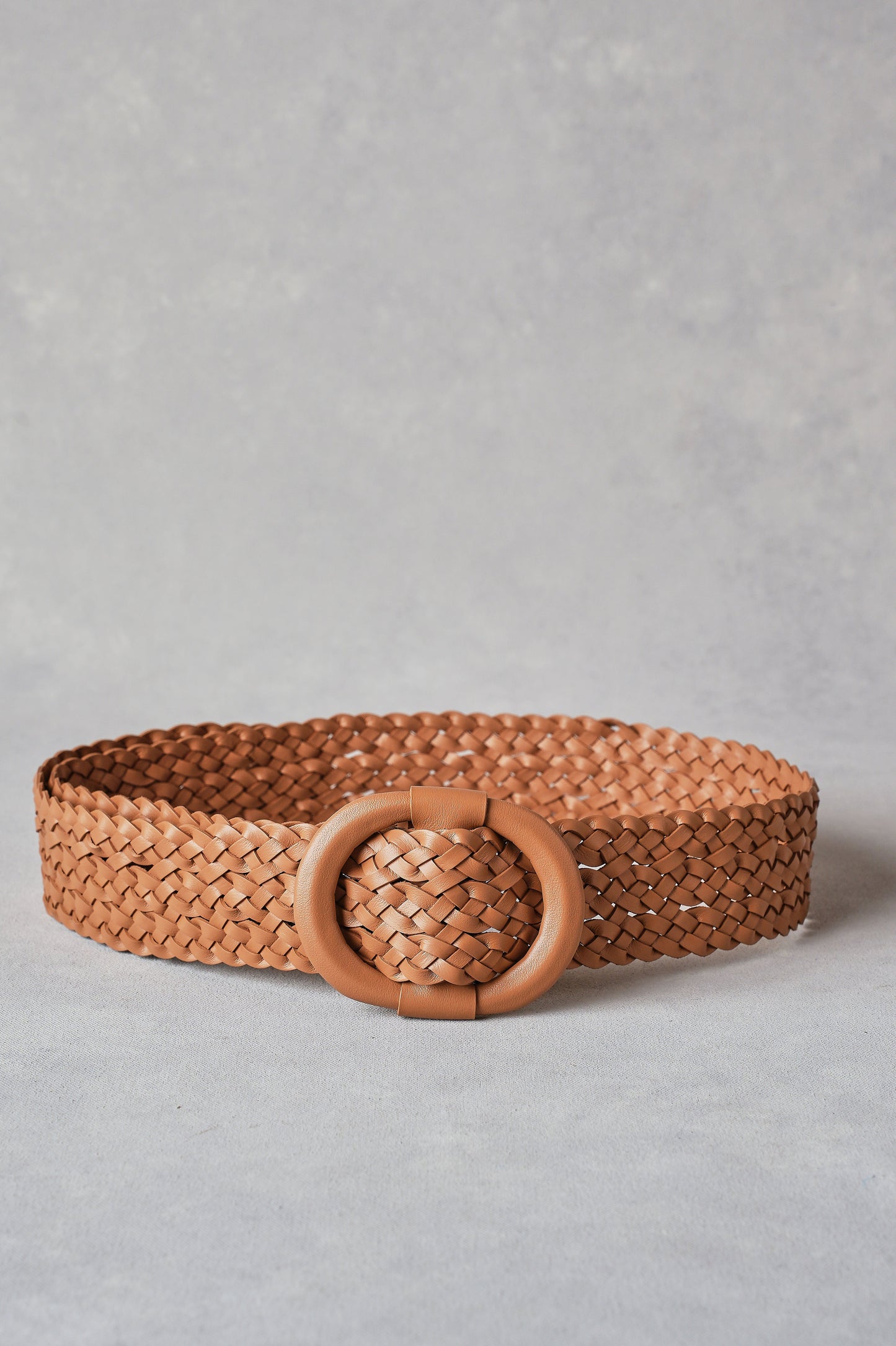 Woven Leather Belt – Light Tan