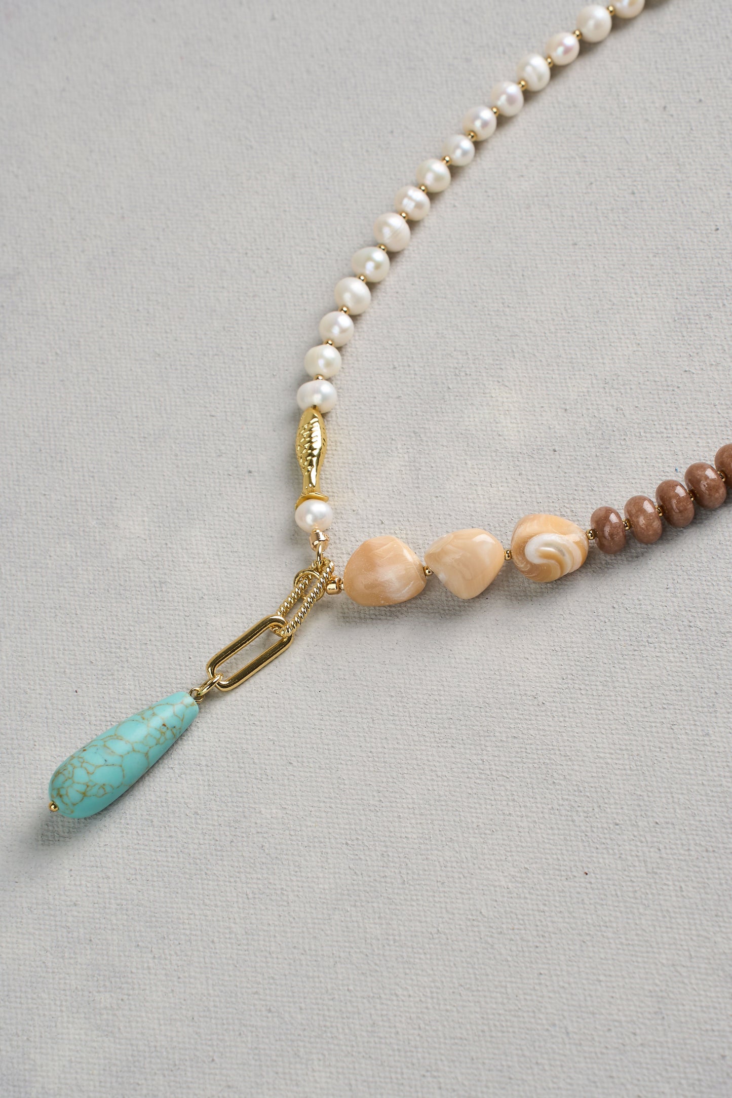 Stone Pendant Necklace - Multicolour