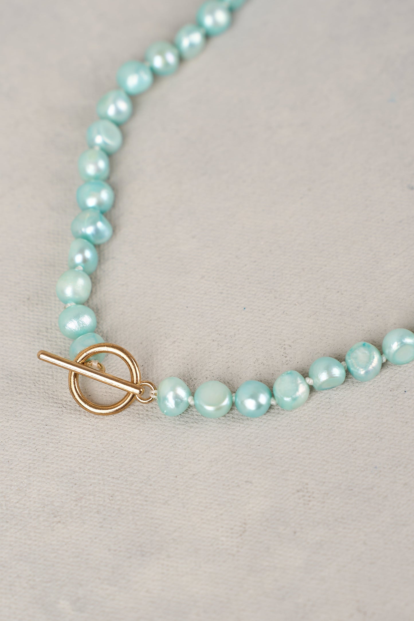 Aqua Blue Pearl Necklace
