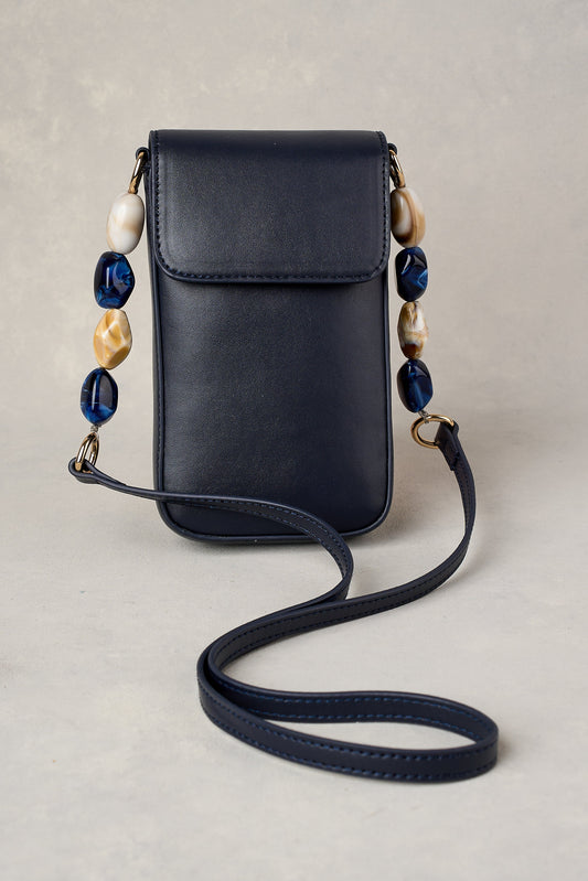 Beaded Strap Phone Bag - Ink