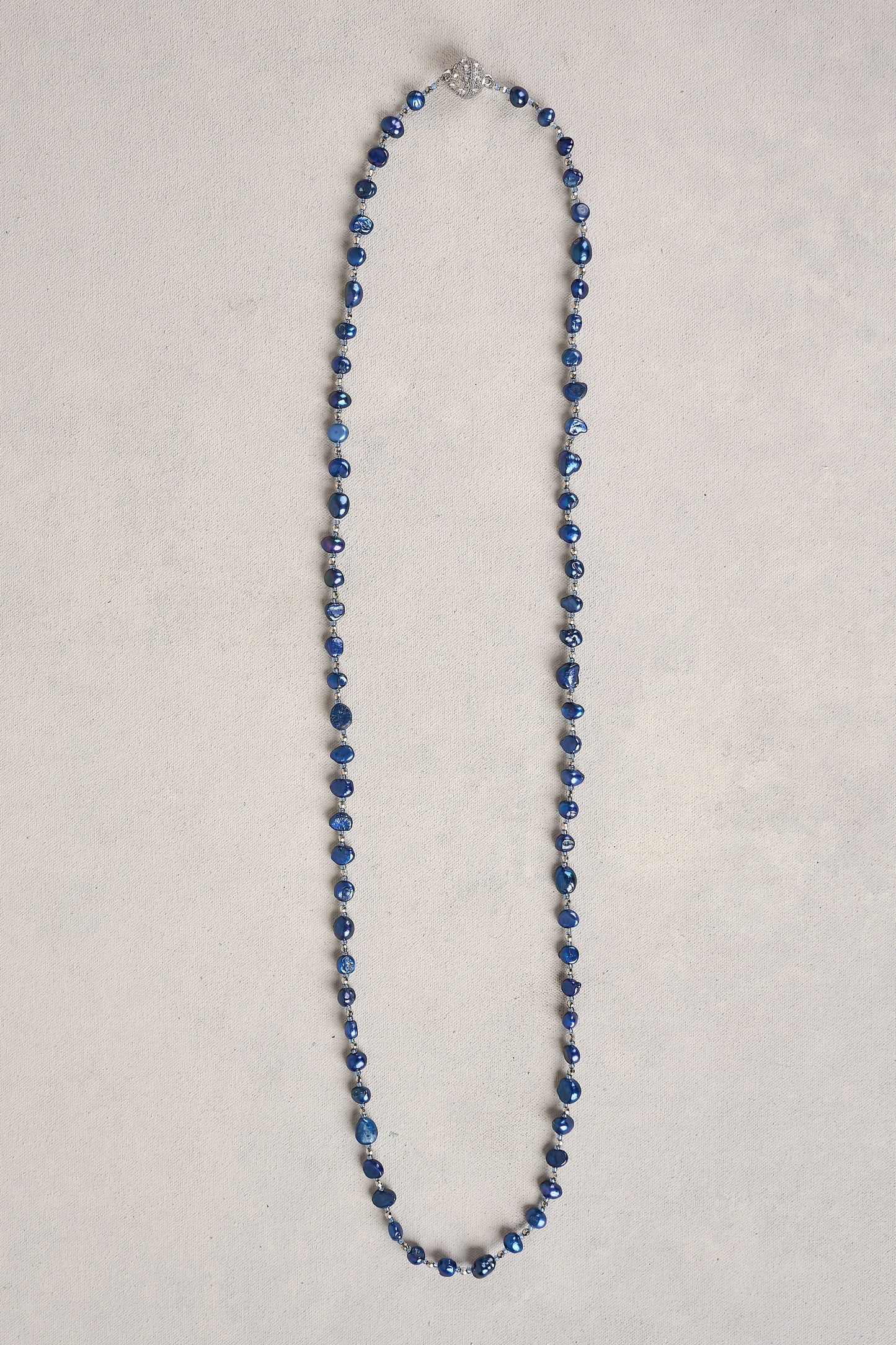 Belle Pearl Necklace - Dark Blue