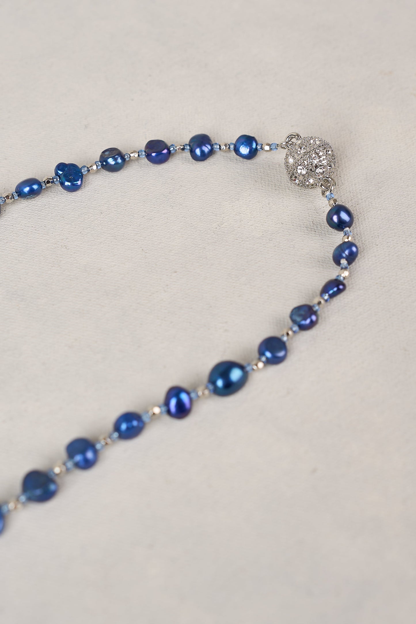 Belle Pearl Necklace - Dark Blue