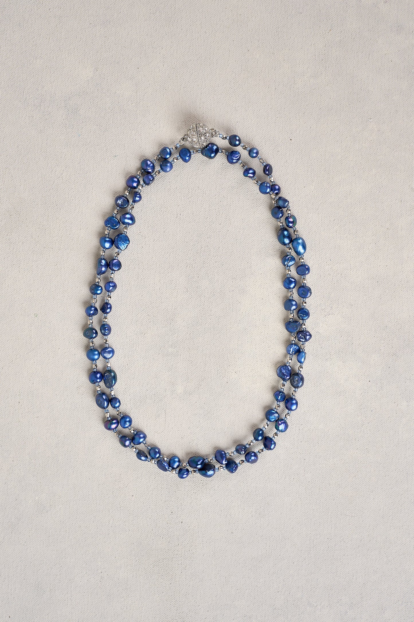 Belle Pearl Necklace - Dark Blue