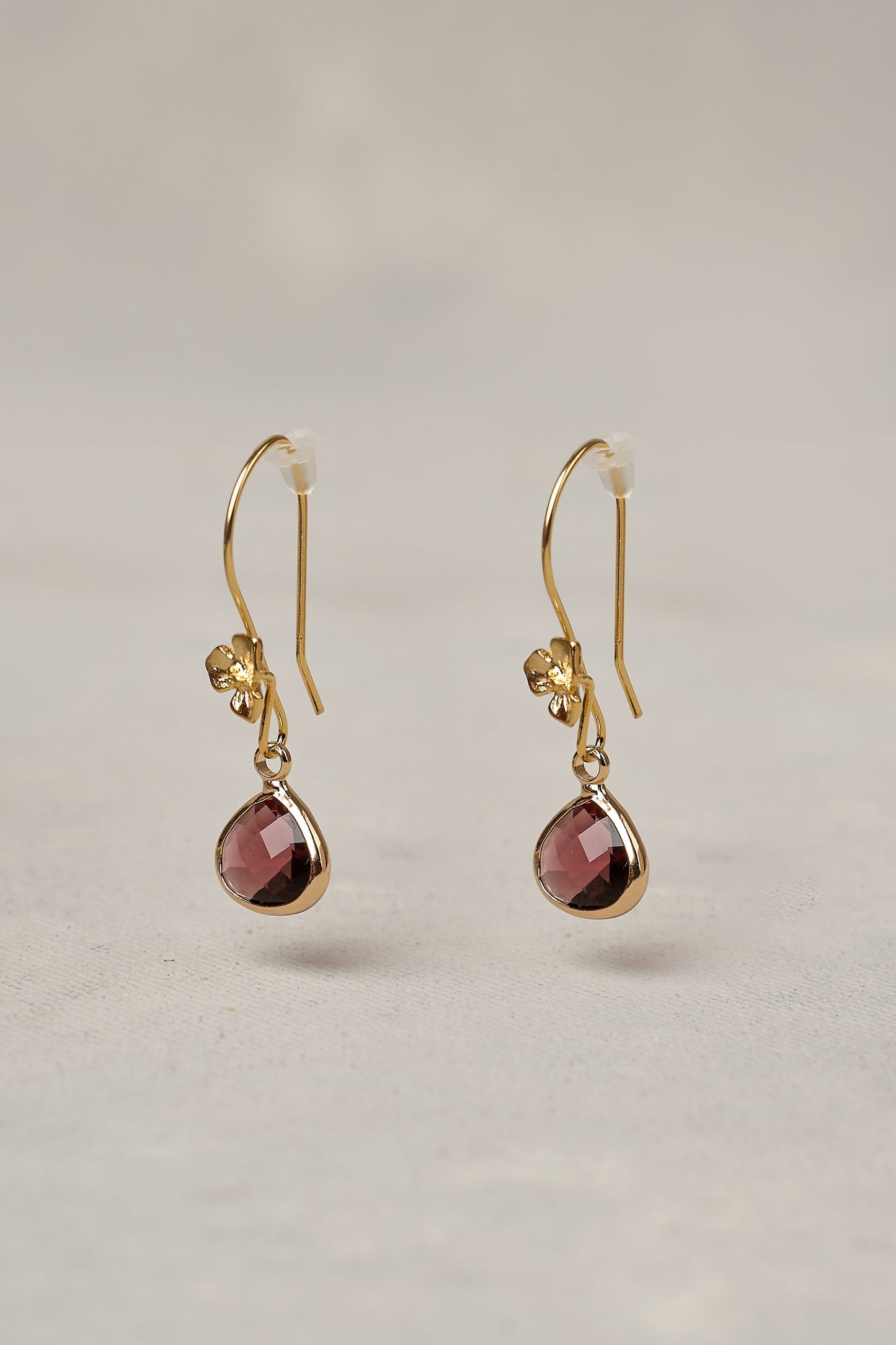 Bloom Drop Earrings - Plum