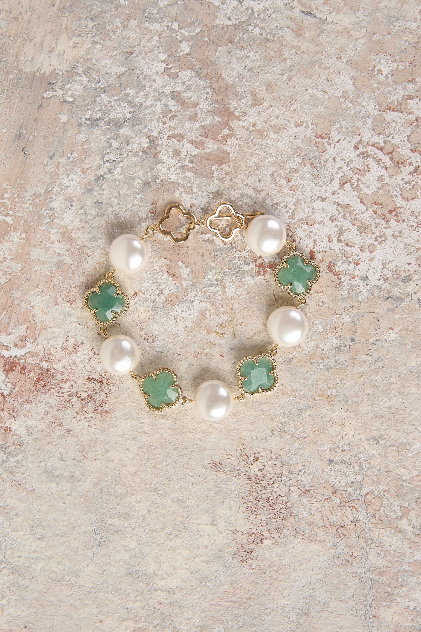 Clover Pearl Bracelet - Amazonite