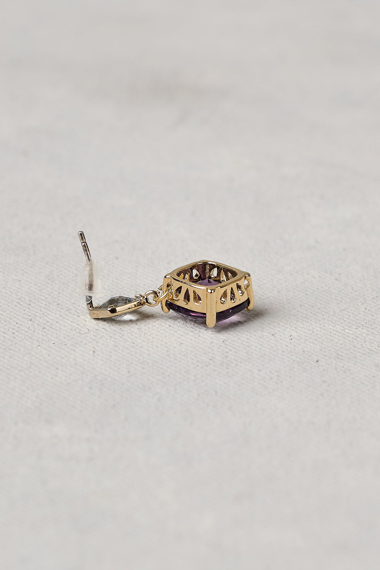 Double Drop Studs - Purple