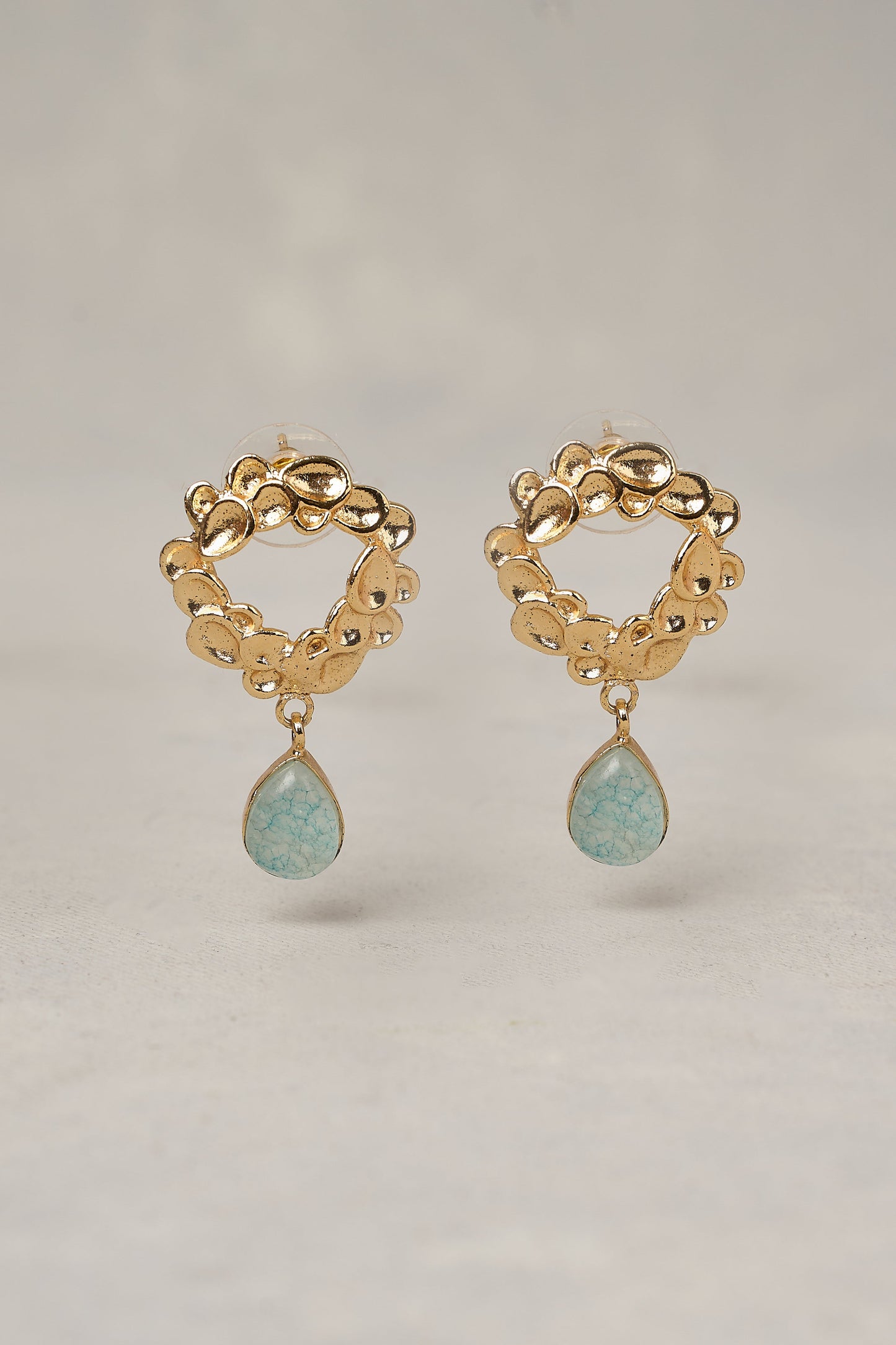 Gold Wreath Drop Earrings