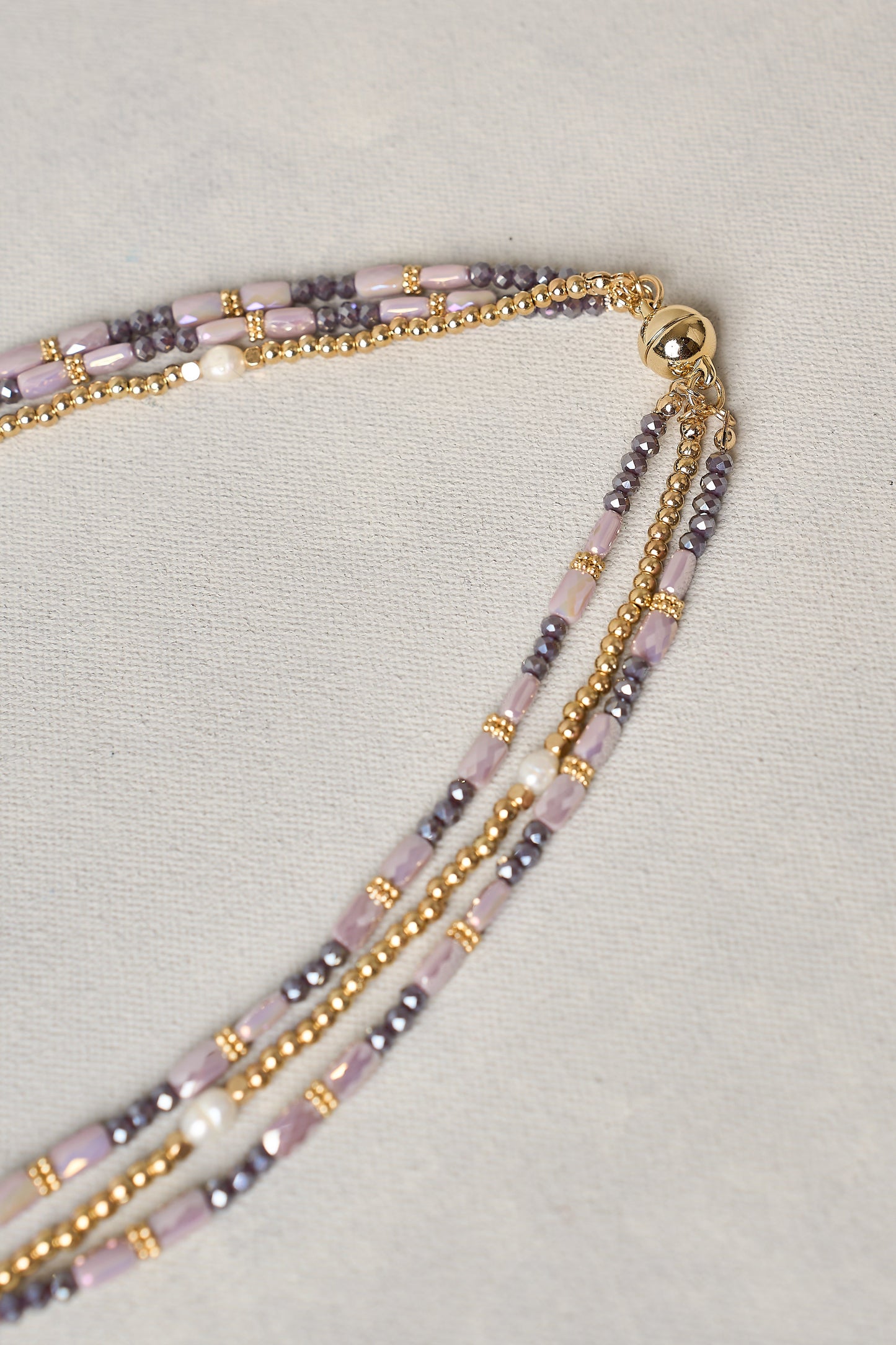 Lilac Pearls Layered Necklace