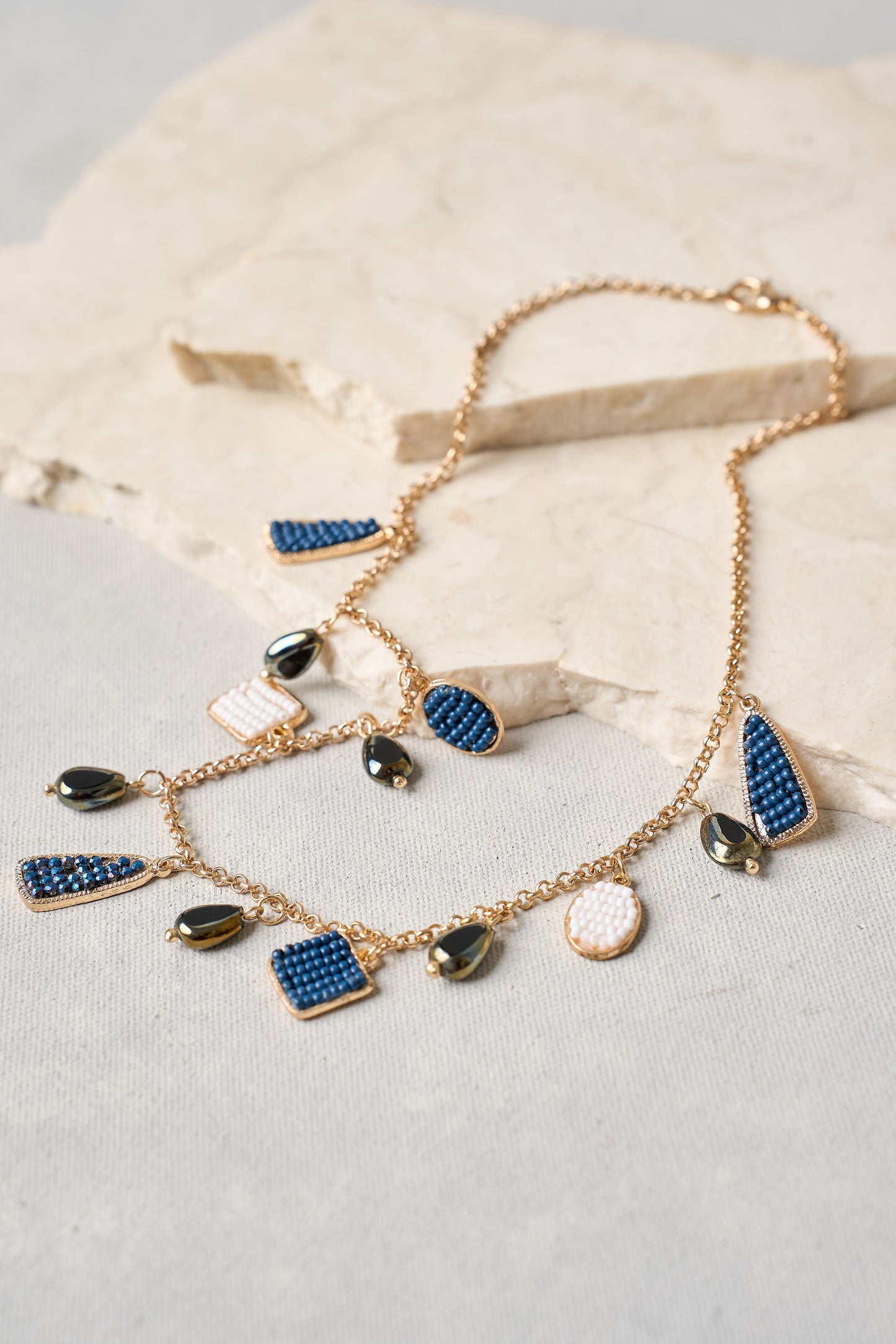 Midnight Shimmer Charm Necklace - Multicolour