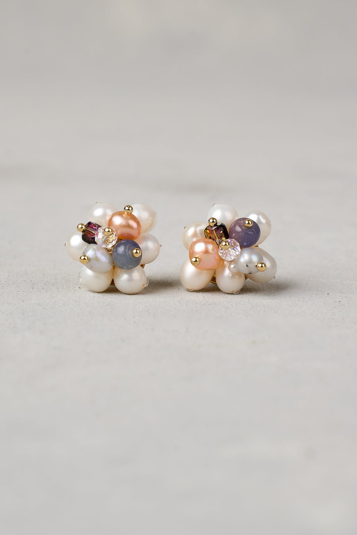 Pearl Cluster Studs - Gold