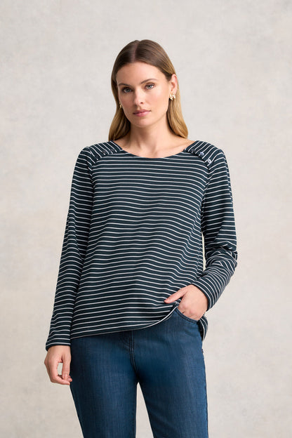 Stripe Long Sleeve T-Shirt - Ink & White Stripe