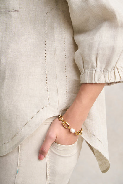 Essential Linen Shirt - Natural Cross Dye