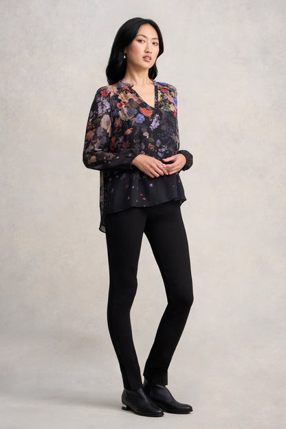Viscose Georgette Printed Blouse - Midnight Floral