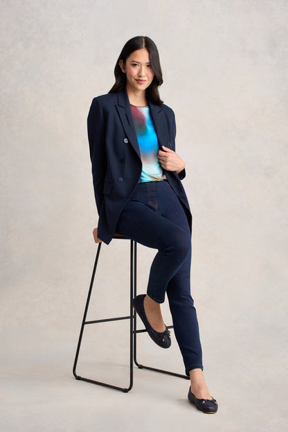 Long Sleeve Crew Neck Top - Ombre Print