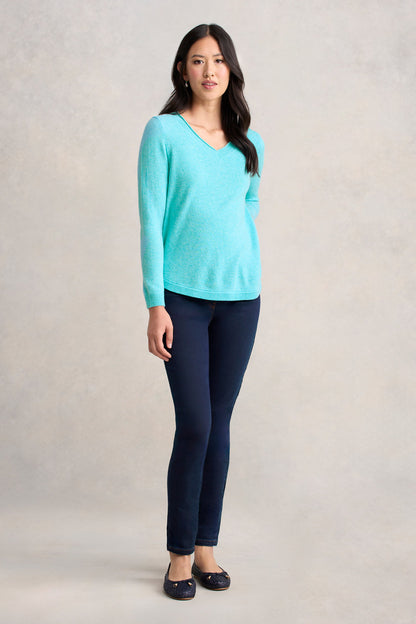 Merino V-Neck Jumper - Turquoise
