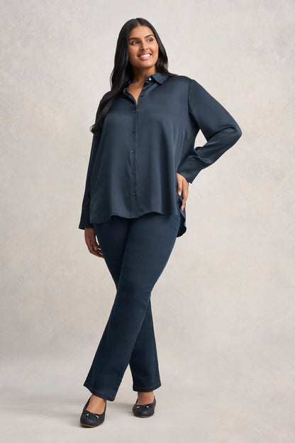 Stretch Silk Shirt - Ink