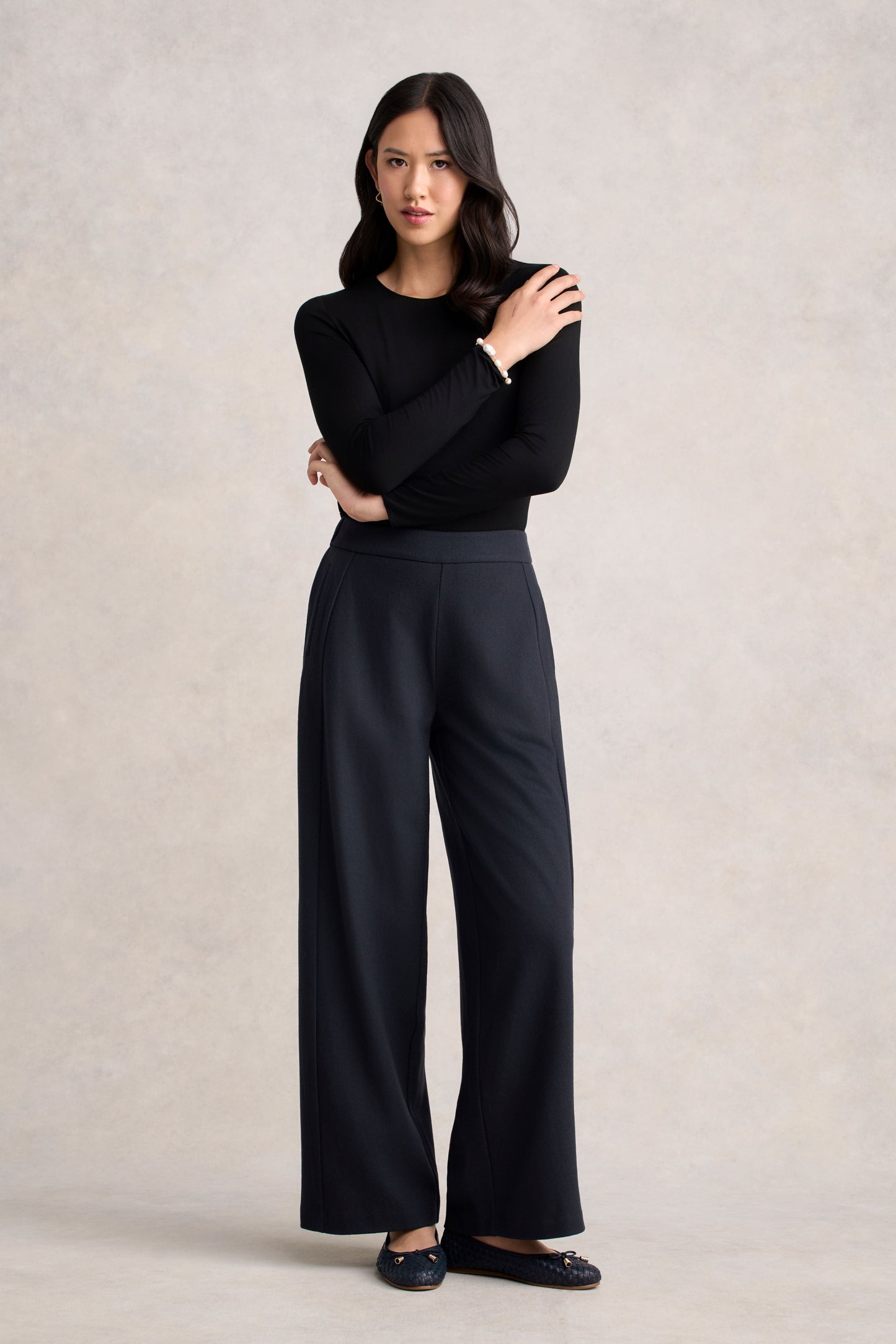 Boiled Wool Wide Leg Pant - Steel Grey