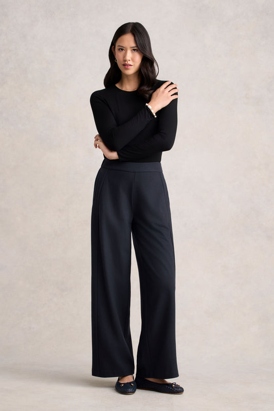 Boiled Wool Wide Leg Pant - Steel Grey