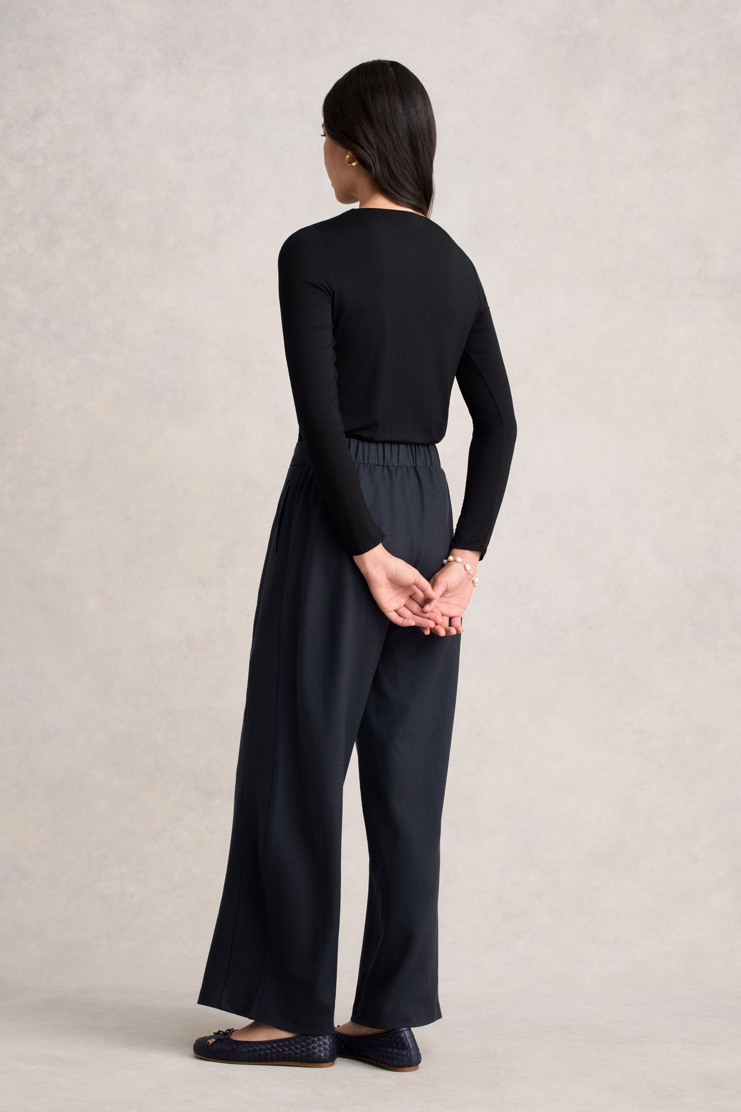 Boiled Wool Wide Leg Pant - Steel Grey