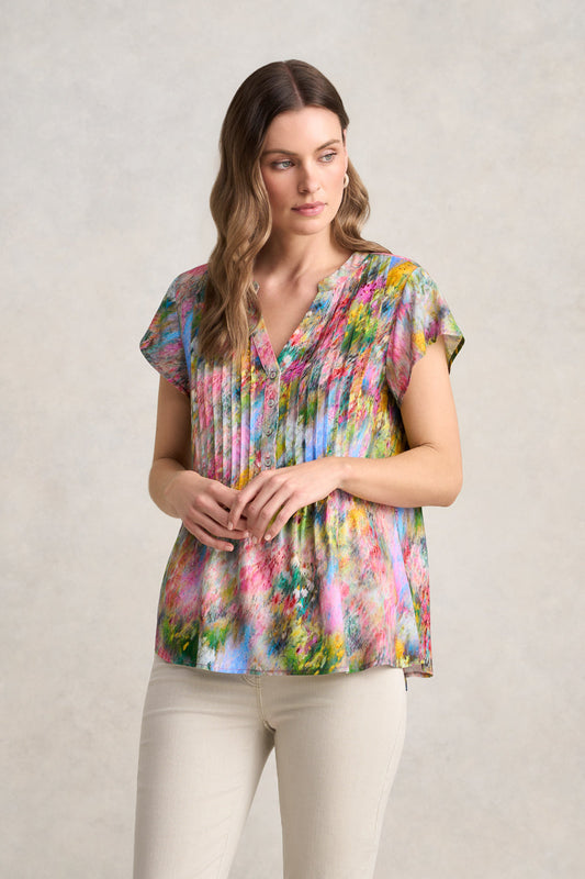 Lightweight Print Blouse – Meadow Print