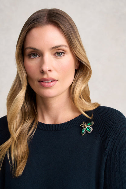 Bejewelled Bee Brooch - Emerald