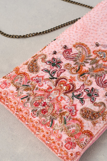 Paisley Beaded Mini Clutch - Multicolour