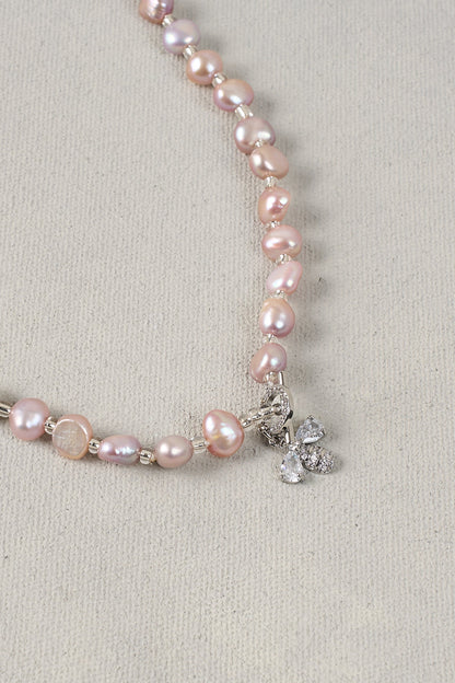 Bee Pearl Necklace – Pink