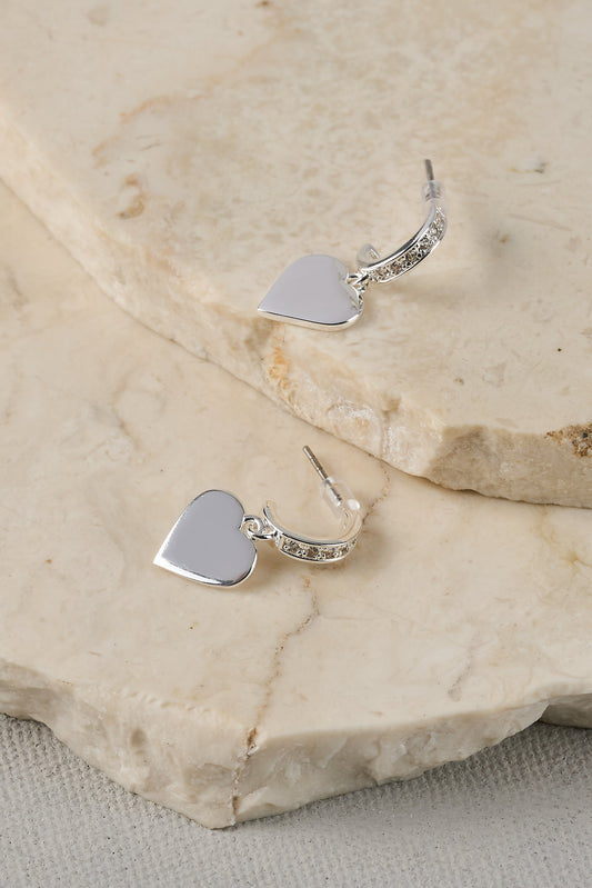 Heart Studs Sterling Silver Plated