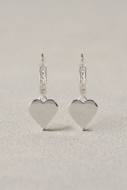 Heart Studs Sterling Silver Plated