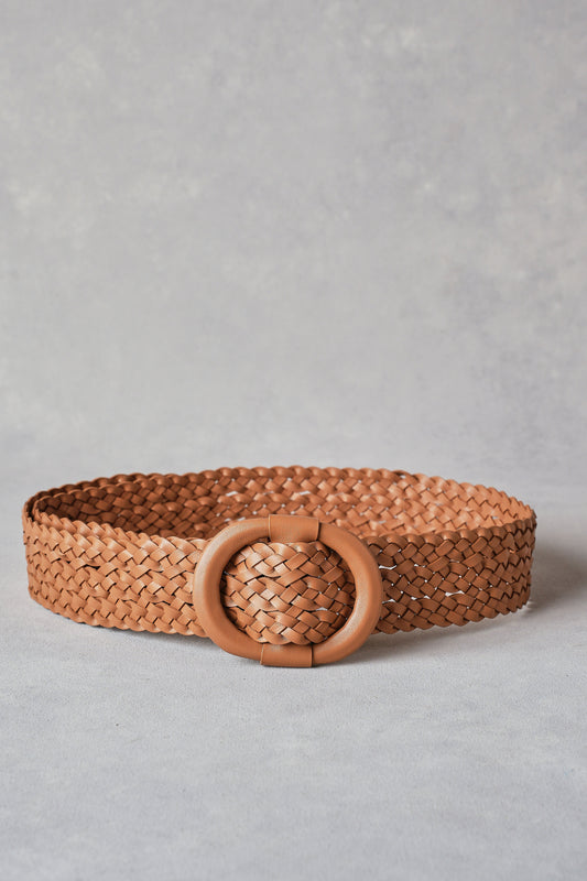 Woven Leather Belt – Light Tan