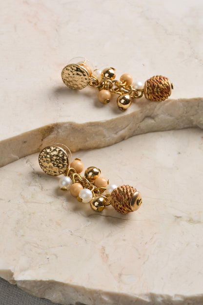 Multi Bead Earrings - Gold