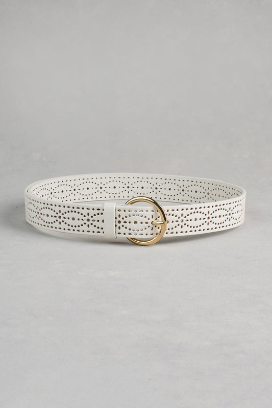 Cutwork Belt - White