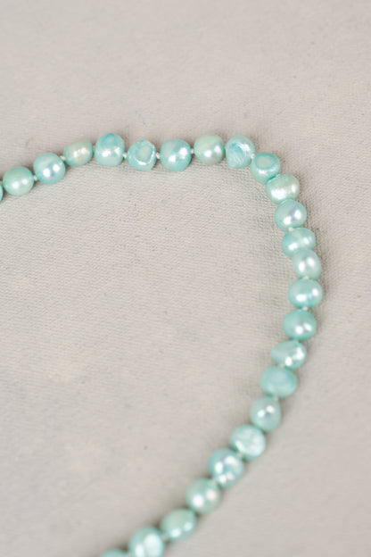 Aqua Blue Pearl Necklace