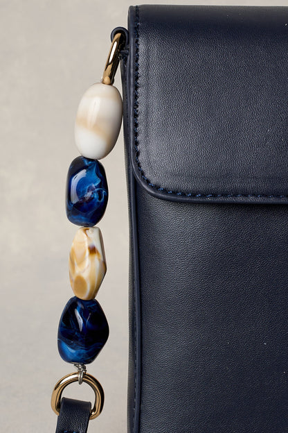 Beaded Strap Phone Bag - Ink