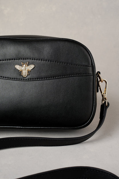 Bee Leather Camera Bag - Black
