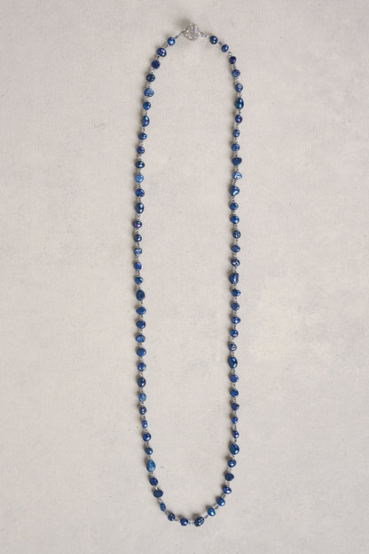 Belle Pearl Necklace - Dark Blue
