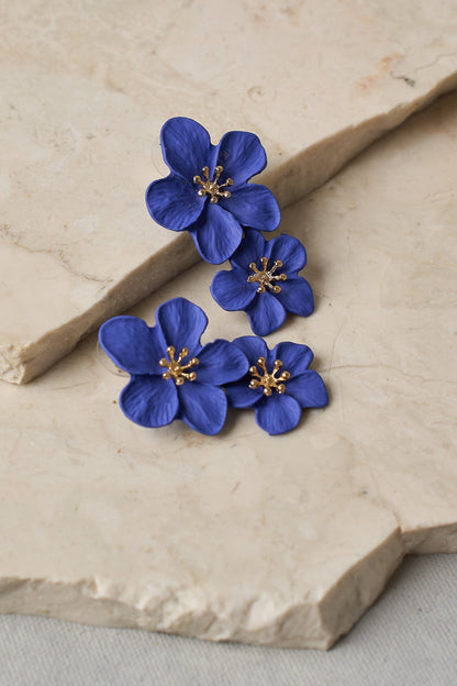 Blue Floral Earrings
